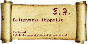 Bulyovszky Hippolit névjegykártya